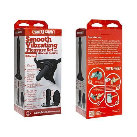 Основне фото Вібрострапон Smooth Vibrating Pleasure Set чорний 16,5 см