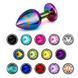 Дополнительное фото Анальная пробка EGZO Multicolor Round Plug S разноцветная с фиолетовым кристаллом 7 см