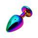 Дополнительное фото Анальная пробка EGZO Multicolor Round Plug S разноцветная с фиолетовым кристаллом 7 см