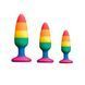 Додаткове фото Анальна пробка Wooomy Hiperloo Silicone Rainbow Plug S різнокольорова 9 см