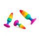 Додаткове фото Анальна пробка Wooomy Hiperloo Silicone Rainbow Plug S різнокольорова 9 см