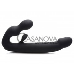 Основное фото Безремневой страпон с вибрацией Strap U Tri-Volver чёрный 21,5 см