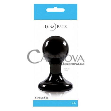 Основне фото Анальна пробка на присосці Luna Balls Medium чорна 8,2 см