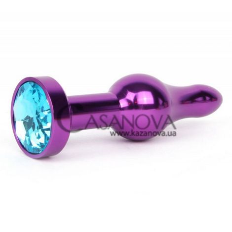 Основное фото Анальная пробка Anal Jewelry Plugs фиолетовая с голубым кристаллом 10,3 см