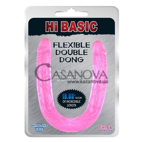 Основне фото Подвійний фалоімітатор Chisa Hi-Basic Jelly Flexible Double Dong рожевий 50,5 см