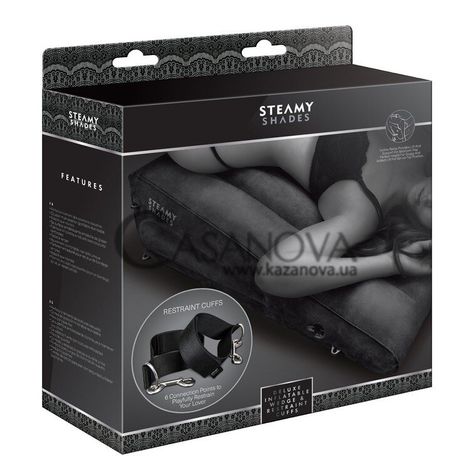 Основное фото Подушка с фиксаторами Steamy Shades Deluxe Inflatable Wedge & Restraint Cuffs чёрная