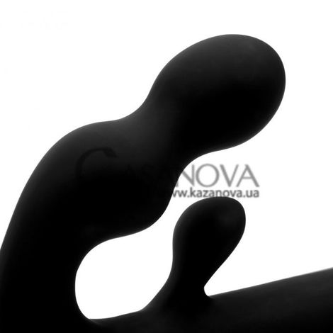 Основне фото Безремінний страпон з вібрацією Strap U Tri-Volver чорний 21,5 см