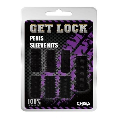 Основне фото Набір насадок Get Lock Penis Sleeve Kits чорний