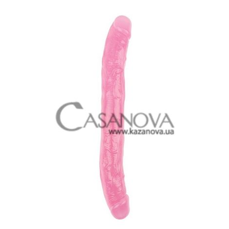 Основне фото Двосторонній фалоімітатор Hi-Rubber Born To Create Pleasure 12,8 Inch рожевий 32,5 см