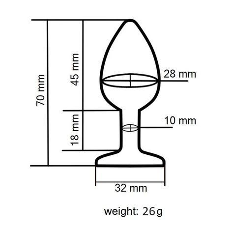Основное фото Силиконовая анальная пробка EGZO Silicone Purple Round Plug S фиолетовая с бирюзовым кристаллом 7 см