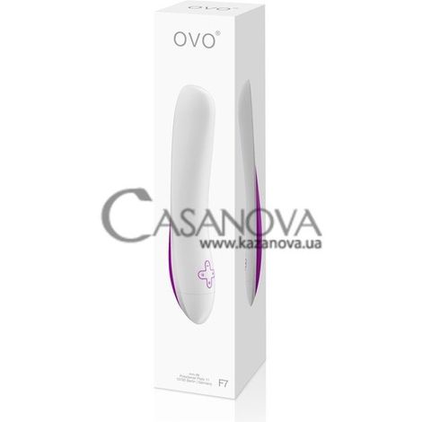 Основне фото Вібратор OVO F7 біло-фіолетовий 21 см