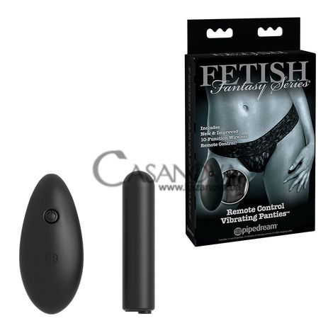 Основное фото Вибротрусики Pipedream Fetish Remote Control Vibrating Panties чёрные 7,6 см