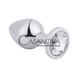 Додаткове фото Анальна пробка Seamless Silver Metal Diamond M срібляста з білим 8,5 см