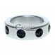 Дополнительное фото Металлическое эрекционное кольцо Boss Series Metal Cock Ring With Black Diamonds Medium серебристое