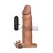 Додаткове фото Подовжувальна насадка з вібрацією Pleasure X-Tender Penis Sleeve коричнева 19 см