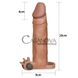 Дополнительное фото Удлиняющая насадка с вибрацией Pleasure X-Tender Penis Sleeve коричневая 19 см