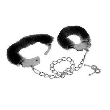 Основне фото Металеві поножі з хутром OOTB Furry Legcuffs чорні
