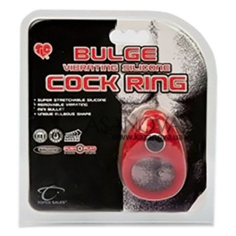 Основне фото Віброкільце-стимулятор TLC Buldge Vibrating Silicone Cock Ring червоне
