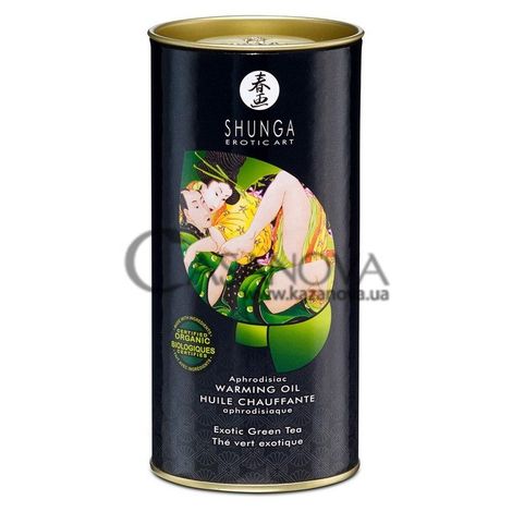 Основное фото Съедобное согревающее масло Shunga Warming Oil Huile Chauffante Exotic Green Tea экзотический зелёный чай 100 мл
