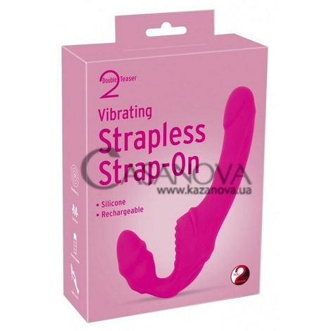 Основне фото Безремінний страпон з вібрацією Vibrating Strapless Strap-On рожевий 21,8 см