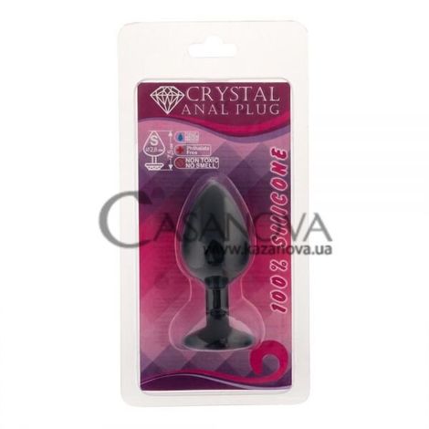 Основное фото Анальная пробка Crystal Anal Plug S чёрная с красным кристаллом 7,5 см