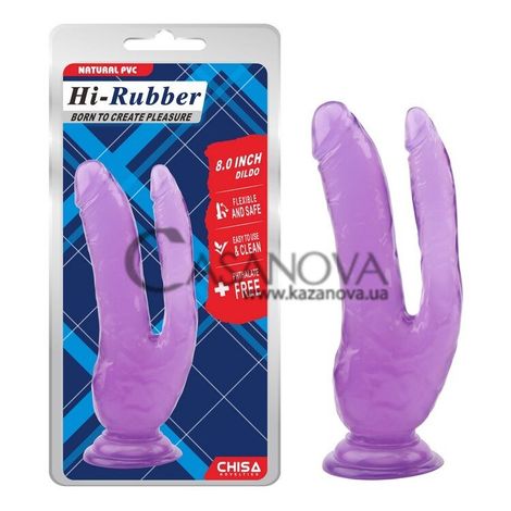 Основное фото Двойной фаллоимитатор Hi-Rubber Born To Create Pleasure 8 фиолетовый 20,3 см