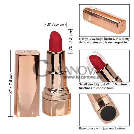 Основное фото Мини-вибратор Hide & Play Lipstick золотистый с красным 8,3 см