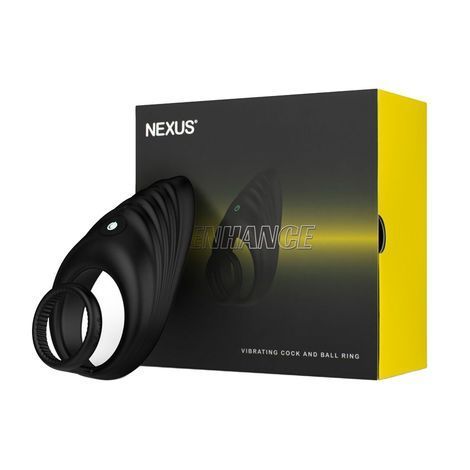 Основное фото Двойное эрекционное виброкольцо Nexus Enhance Vibrating Cock and Ball Ring чёрное 10,5 см