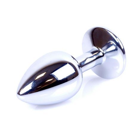 Основное фото Анальная пробка Boss of Toys Boss Series Exclusivity Jewellery Silver Plug S BS6400013 серебристая с чёрным камнем 7 см