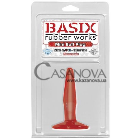 Основное фото Анальная пробка Basix Rubber Works Mini Butt Plug красная 11 см