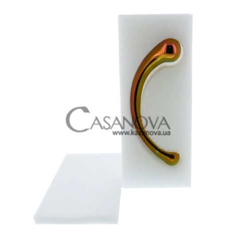 Основне фото Подвійний фалоімітатор Glamour Glass Curved Wand різнокольоровий 17 см