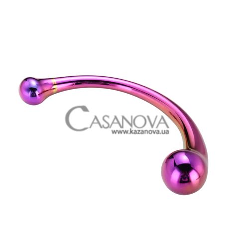 Основное фото Двойной фаллоимитатор Glamour Glass Curved Wand разноцветный 17 см