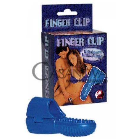 Основное фото Насадка с вибрацией на палец Finger Clip синяя