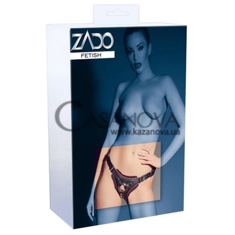 Основне фото Труси для страпону Zado Leather String Strap-On чорні