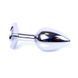 Дополнительное фото Анальная пробка Boss of Toys Boss Series Exclusivity Jewellery Silver Plug S BS6400013 серебристая с чёрным камнем 7 см