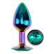 Дополнительное фото Анальная пробка EGZO Multicolor Round Plug S разноцветная с бирюзовым кристаллом 7 см
