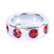 Дополнительное фото Металлическое эрекционное кольцо Boss Series Metal Cock Ring With Red Diamonds Small серебристое
