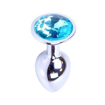 Основное фото Анальная пробка Boss of Toys Boss Series Exclusivity Jewellery Silver Plug S BS6400014 серебристая с голубым камнем 7 см