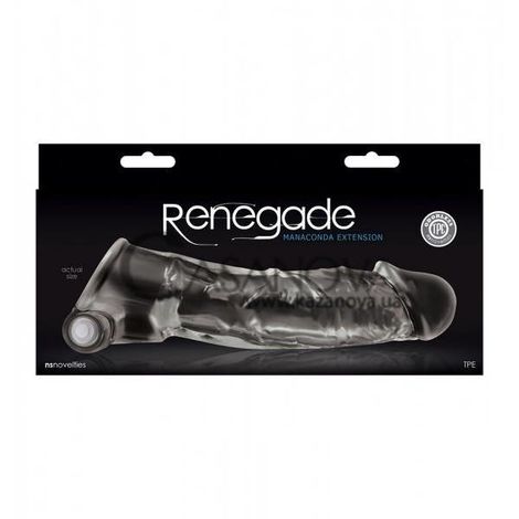 Основное фото Удлиняющая вибронасадка на пенис Renegade Manaconda Extension прозрачная 19,5 см
