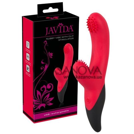 Основное фото Rabbit-вибратор Javida Nubby Vibe With Clit Stimulator красный 19 см
