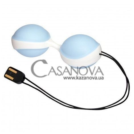 Основне фото Вагінальні кульки Vibratissimo DuoBalls блакитні з білим