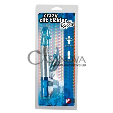 Основне фото Rabbit-вібратор Crazy Clit Tickler блакитний 21,5 см