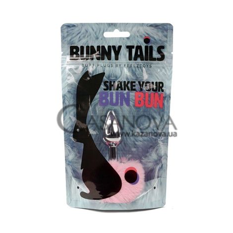 Основное фото Анальная пробка Feelztoys Bunny Tails Shake Your Bun Bun серебристая с розовым 7 см