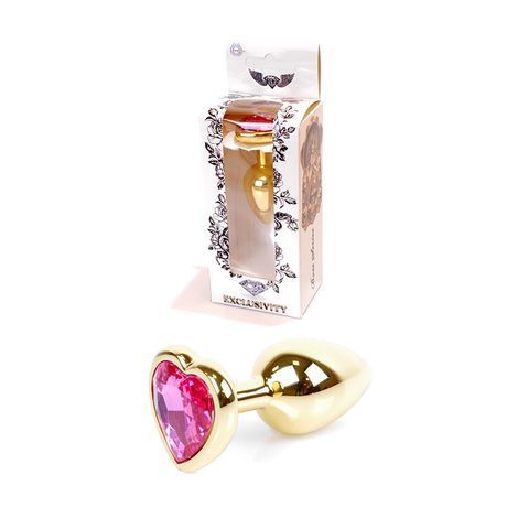 Основне фото Анальна пробка Jewellery Pink Crystal золотиста 7 см