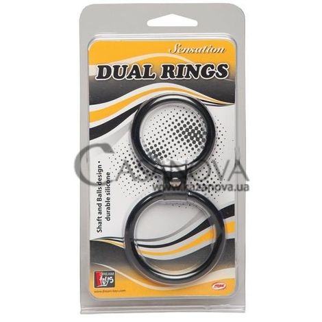 Основное фото Двойное эрекционное кольцо Sensation Dual Rings чёрное