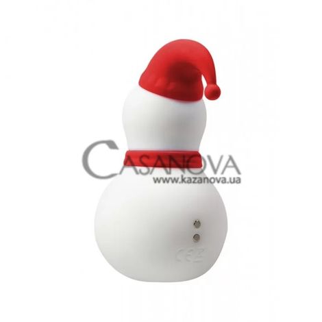 Основное фото Вакуумный клиторальный стимулятор снеговик Basic Luv Theory бело-красный 9 см