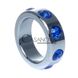 Дополнительное фото Металлическое эрекционное кольцо Boss Series Metal Cock Ring With Dark Blue Diamonds Small серебристое