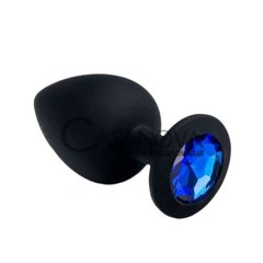 Основное фото Анальная пробка Black Silicone Sapphire M чёрно-синяя 8,5 см