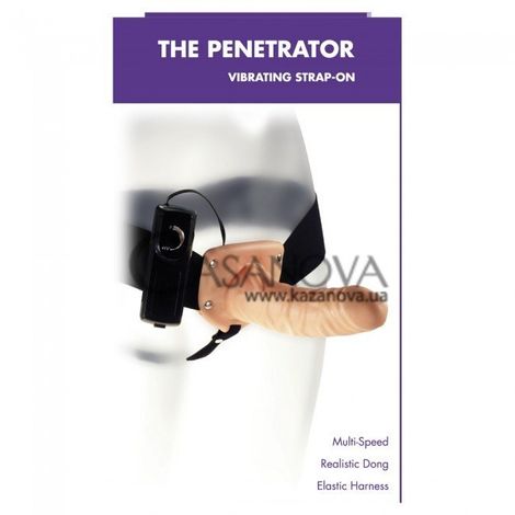Основное фото Женский страпон с вибрацией The Penetrator Vibrating Strap-On телесный 15 см