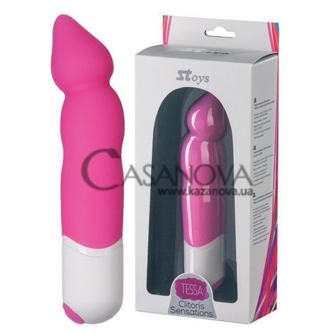 Основне фото Кліторальний вібратор SToys Tessa Clitoris Sensations рожевий із білим 12 см